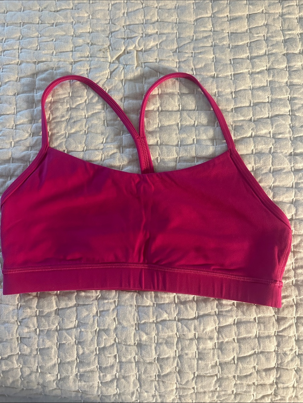 Women’s Strappy Hot Pink Seamless Sports Bra